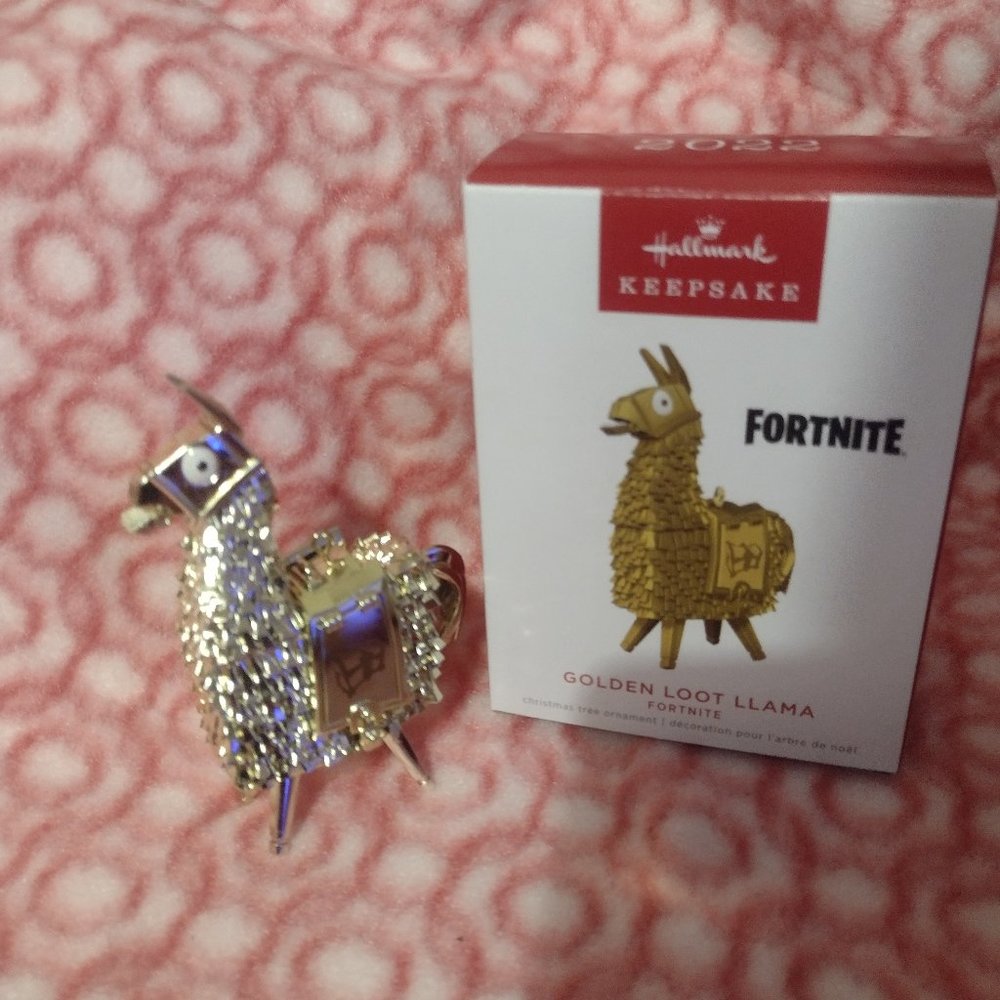 Fortnite golden loot llama Hallmark Christmas ornament